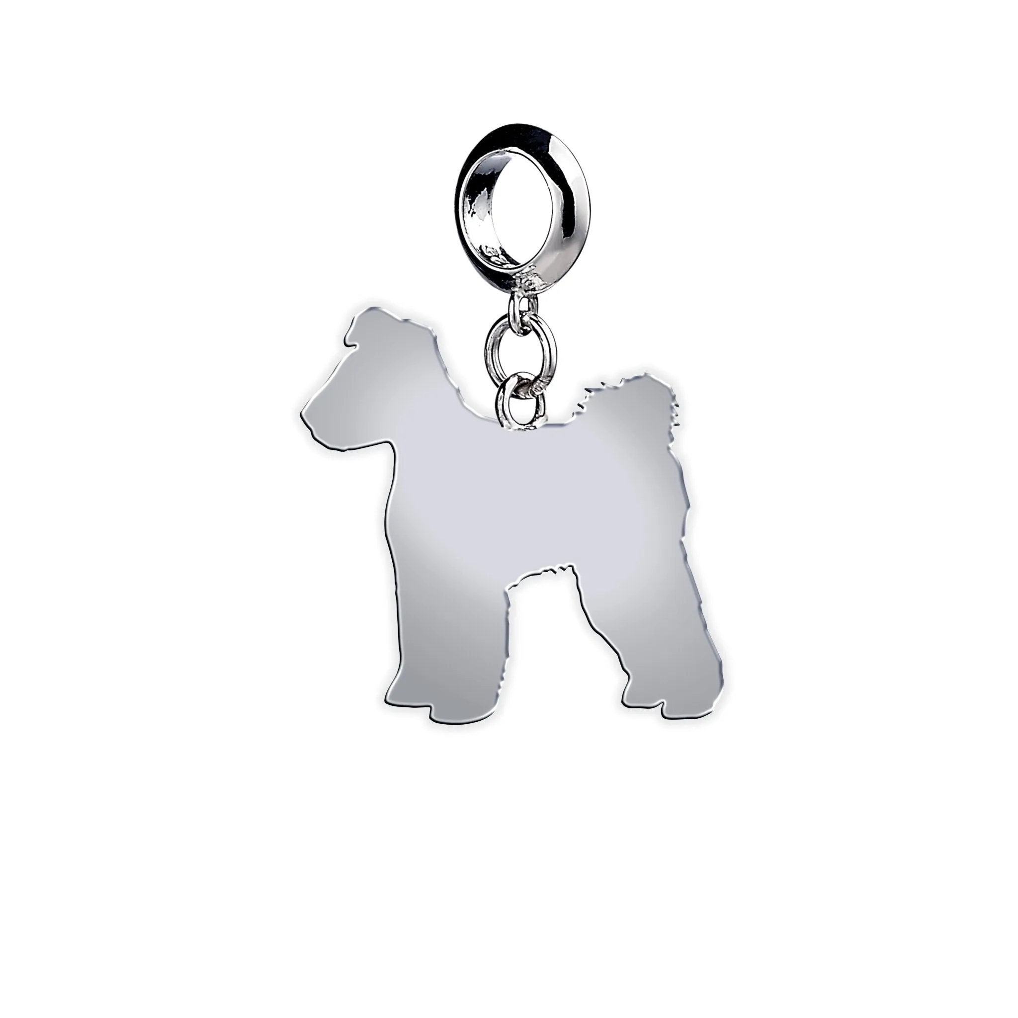 Hungarian Pumi Silhouette Silver Charm