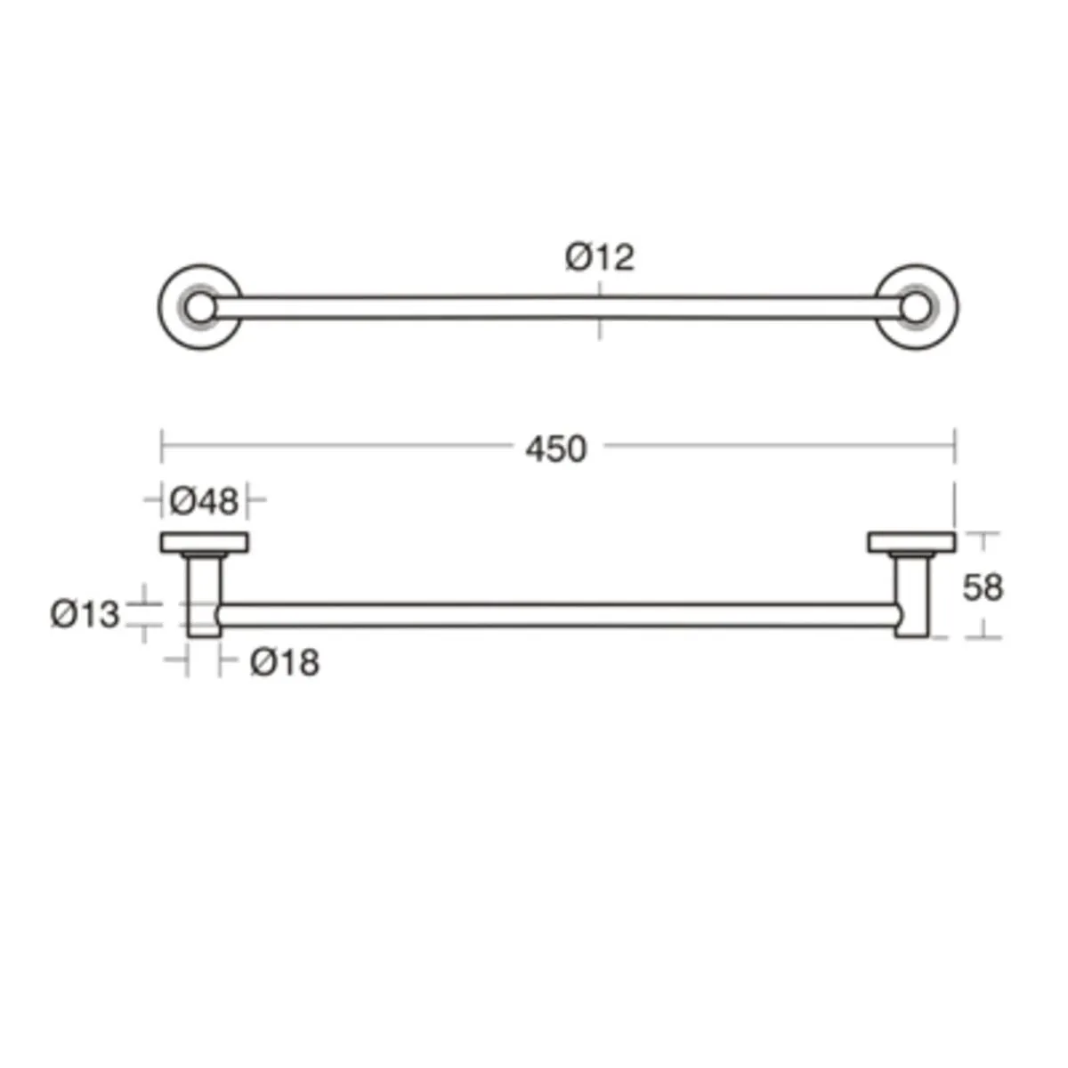 Ideal Standard IOM Towel Rail in Silk Black - A9117XG