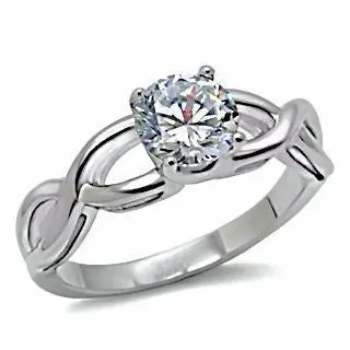 Infinity: 1.25ct Stainless Steel Russian Ice Diamond CZ Promise Ring