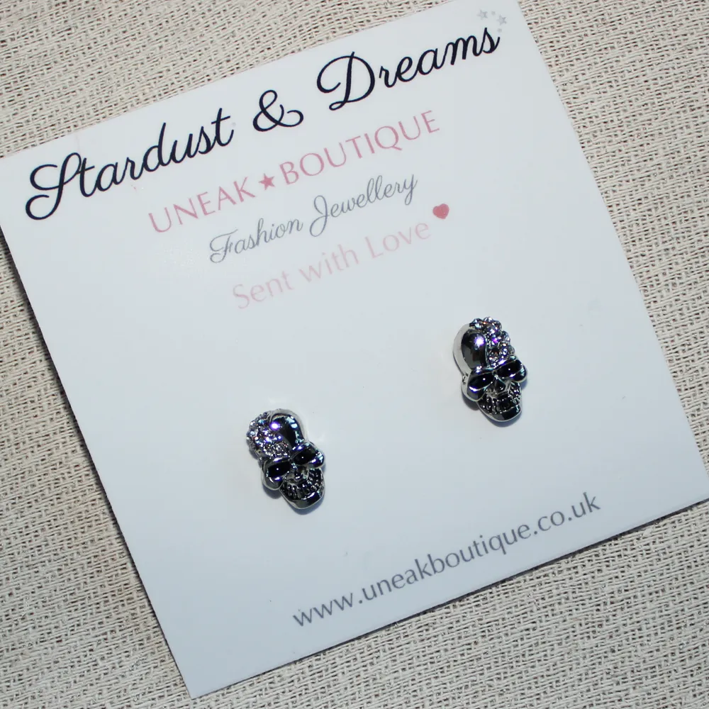 Island Crystal Skull Earrings
