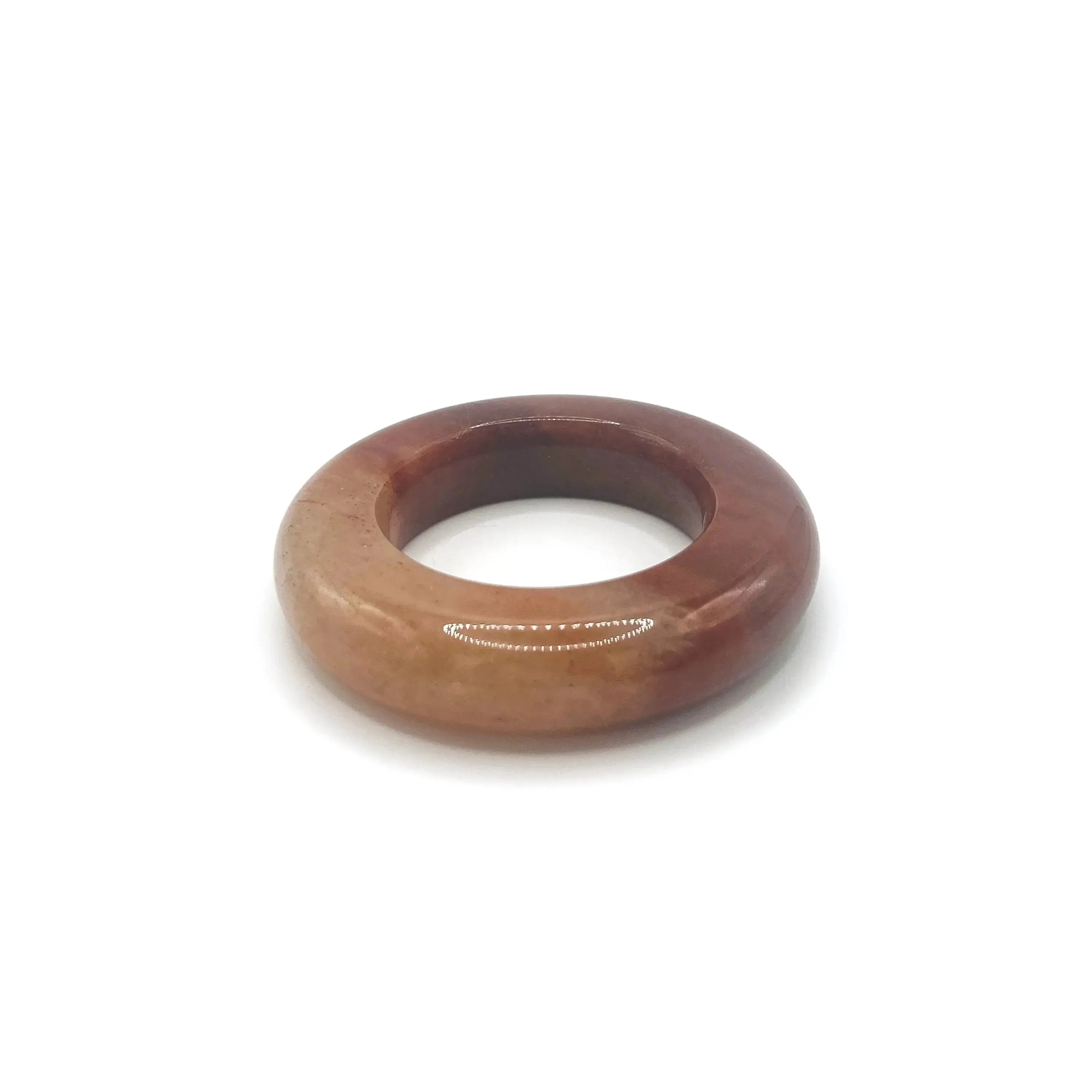 Jade Stone Bangle – Crimson Twilight in Mongolian Jade | Miruzi