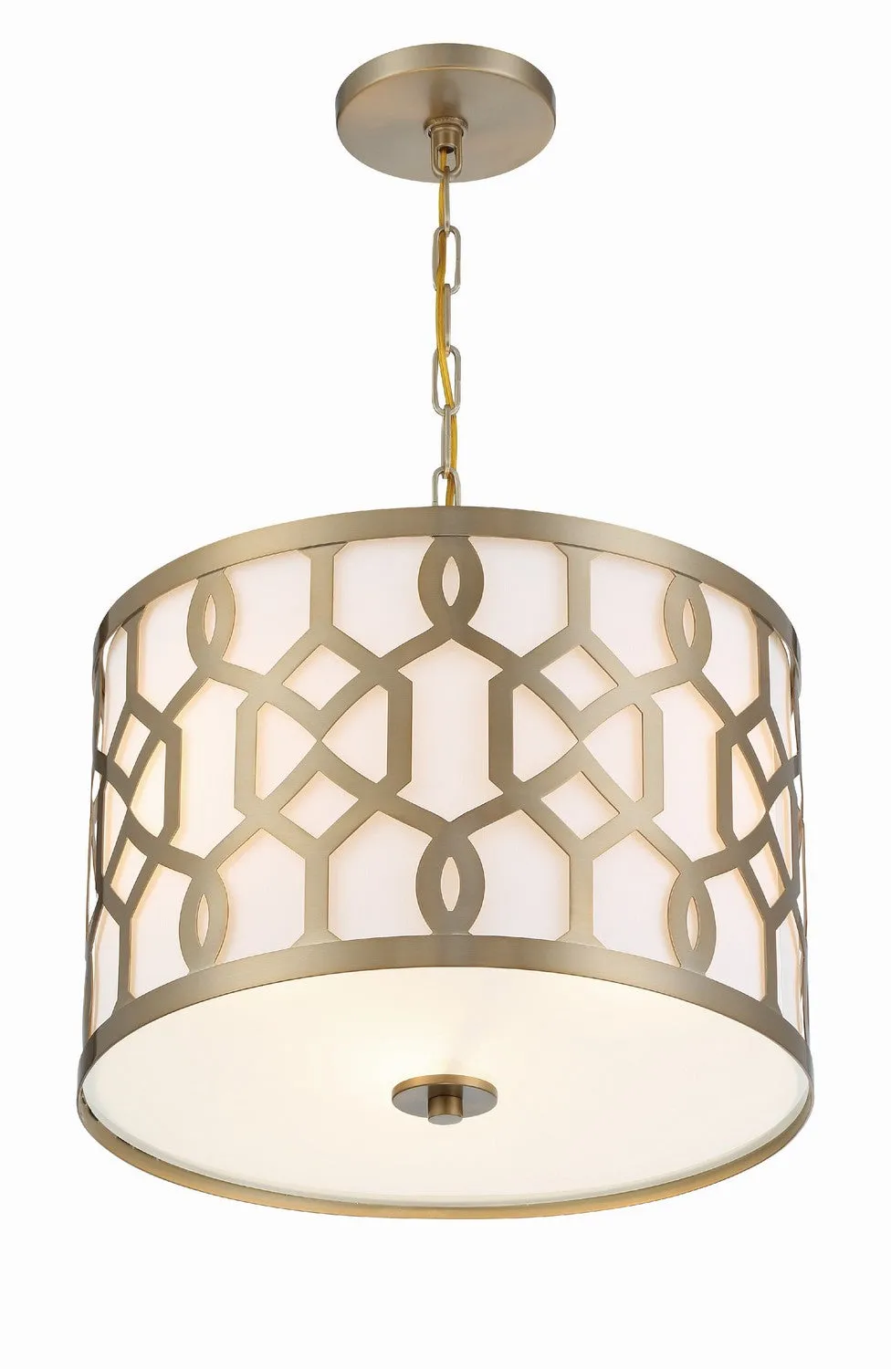 Jasper Three Light Chandelier in Aged Brass