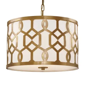 Jasper Three Light Chandelier in Aged Brass