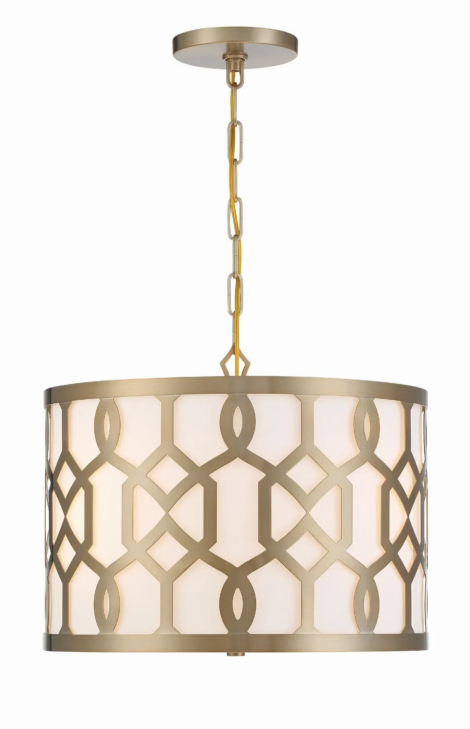 Jasper Three Light Chandelier in Aged Brass