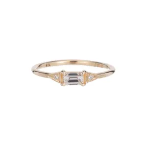 Jennie Kwon Designs Emerald Cut Diamond Deco Ring