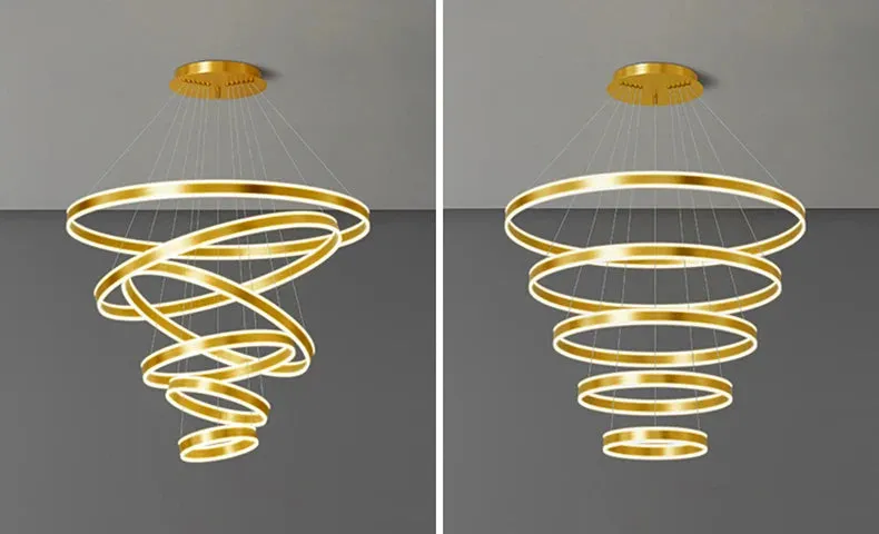 Jenru - Modern Multi Ring Hanging Ceiling Chandelier