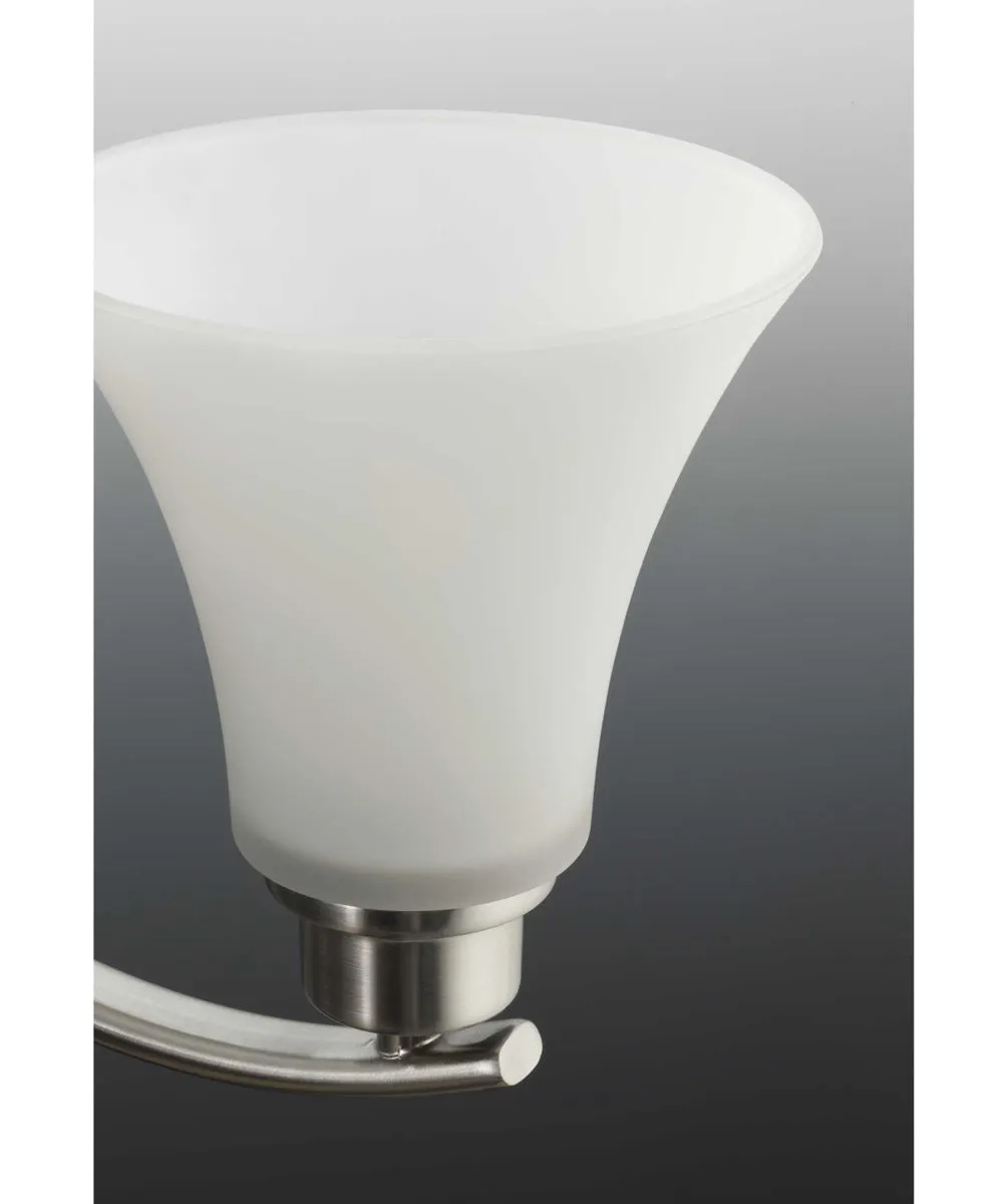 Joy 1-Light Etched Glass Traditional Mini-Pendant Light Brushed Nickel