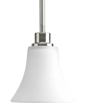 Joy 1-Light Etched Glass Traditional Mini-Pendant Light Brushed Nickel