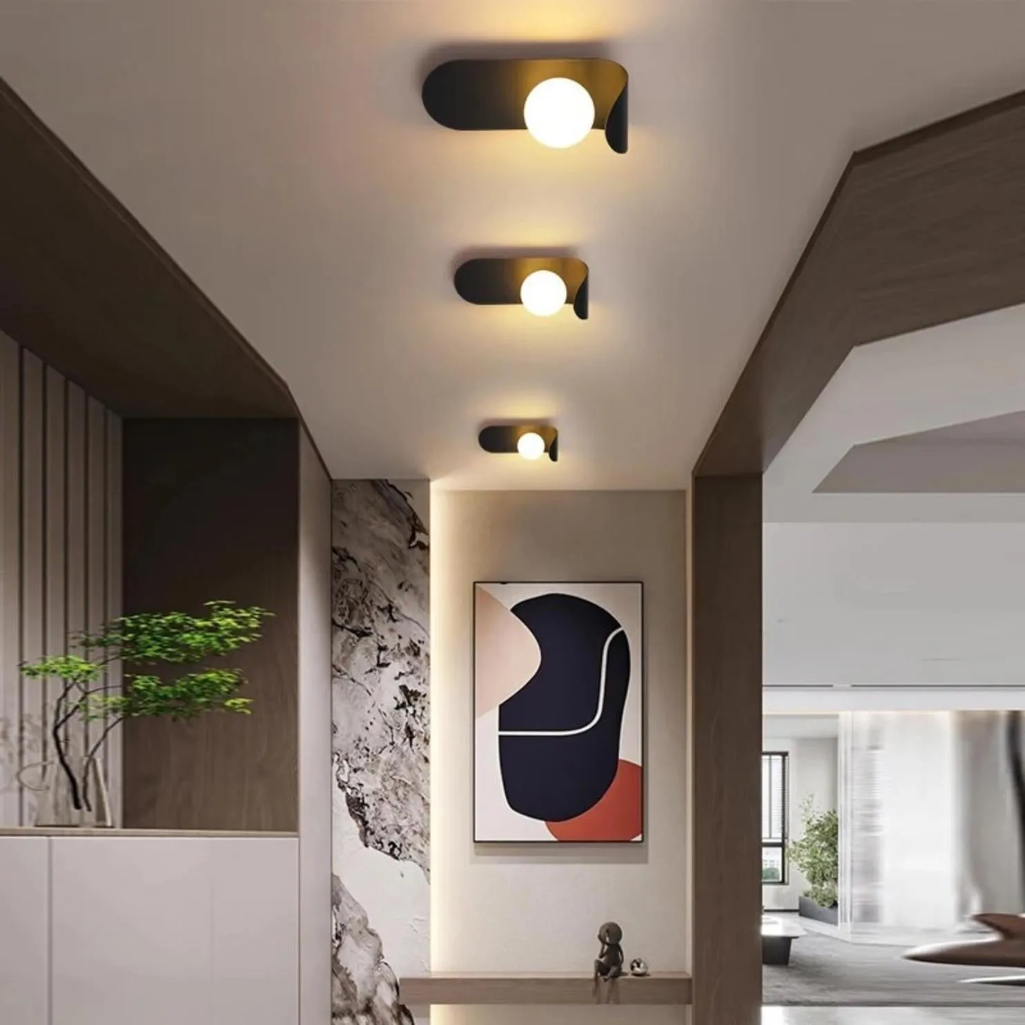 KARA Black and White Wall Light Sconce