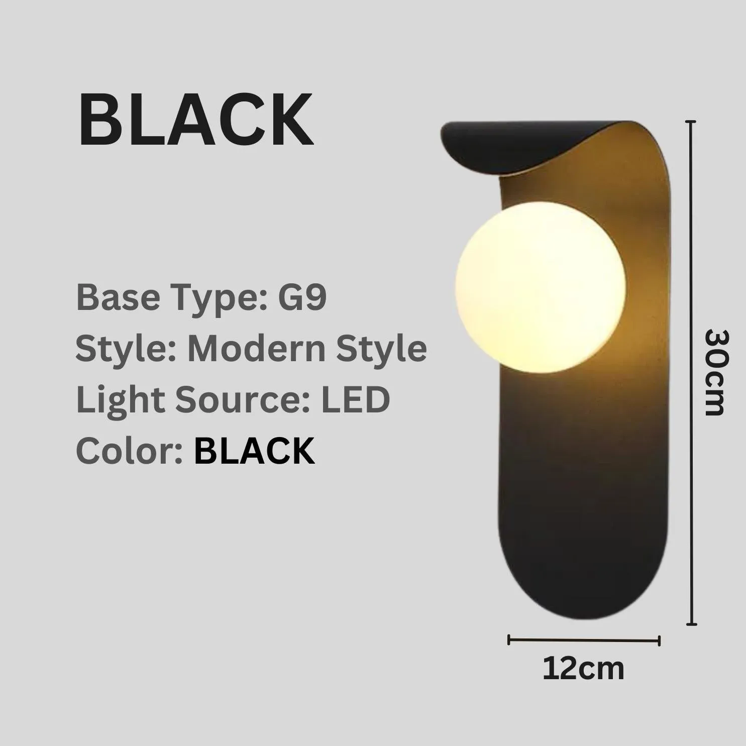 KARA Black and White Wall Light Sconce