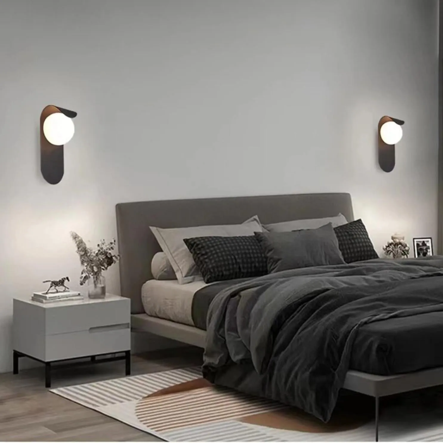 KARA Black and White Wall Light Sconce