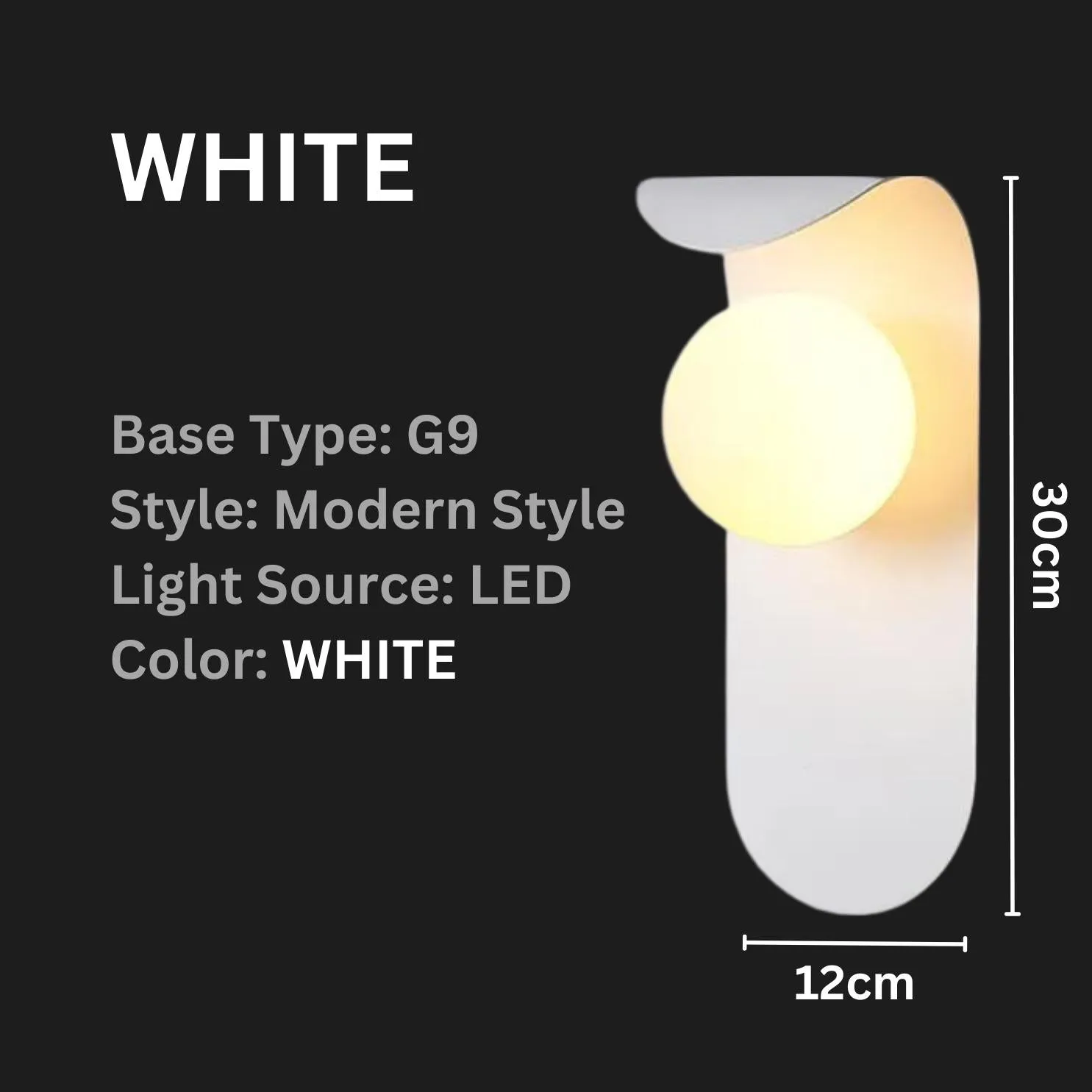 KARA Black and White Wall Light Sconce
