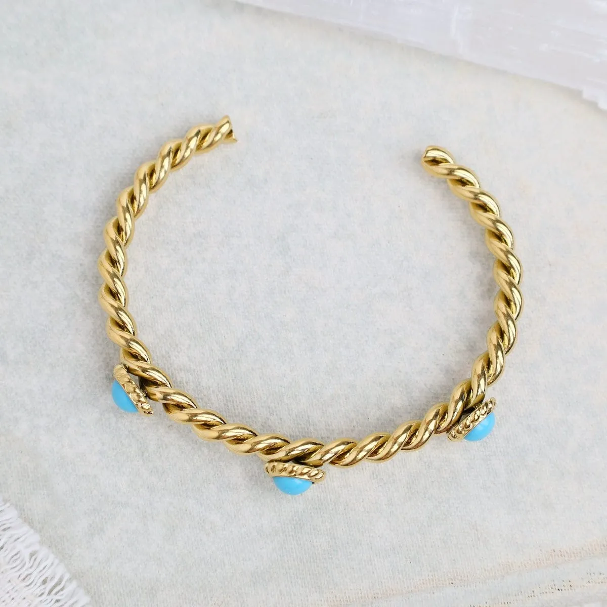Kate Blue Three Stone Bangle Bracelet