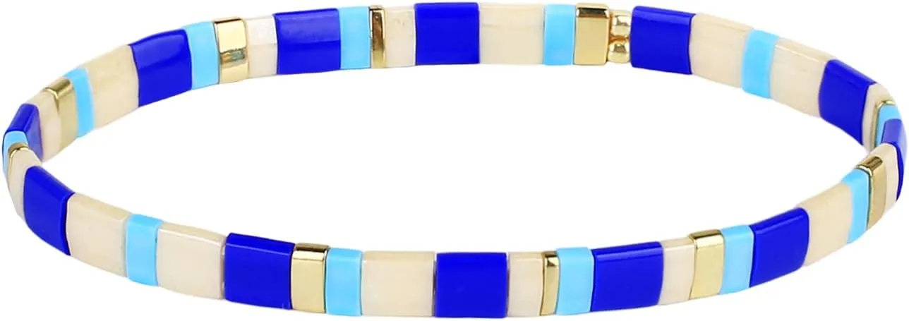 KELITCH Women Stretch Bracelets Tila Beaded Candy Colors Friendship Bracelets New