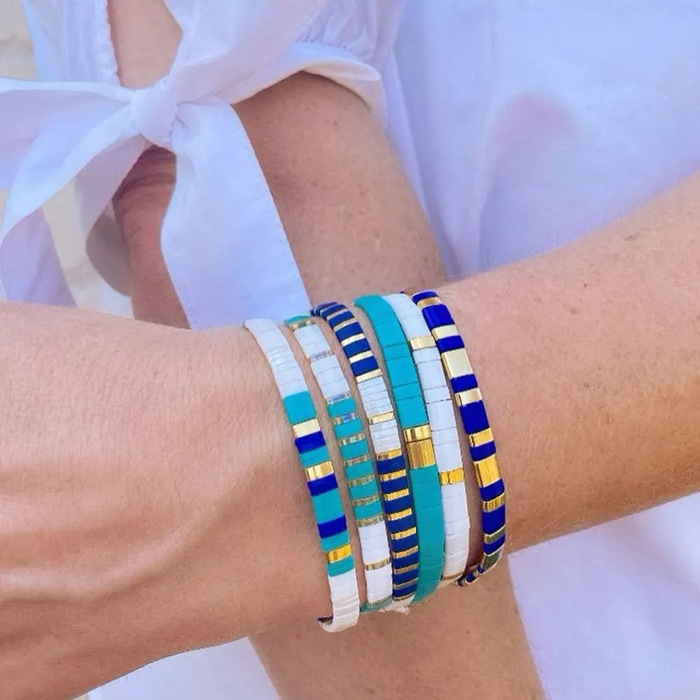 KELITCH Women Stretch Bracelets Tila Beaded Candy Colors Friendship Bracelets New