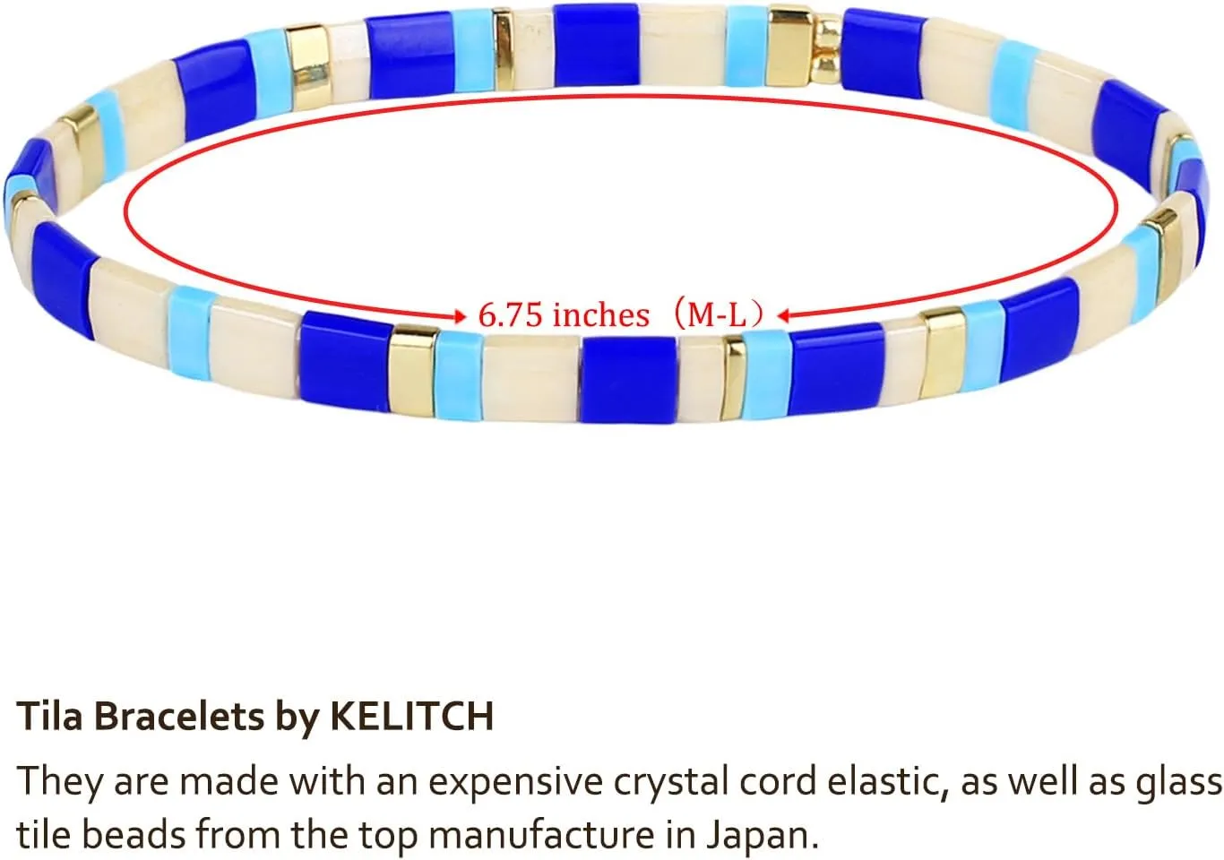 KELITCH Women Stretch Bracelets Tila Beaded Candy Colors Friendship Bracelets New