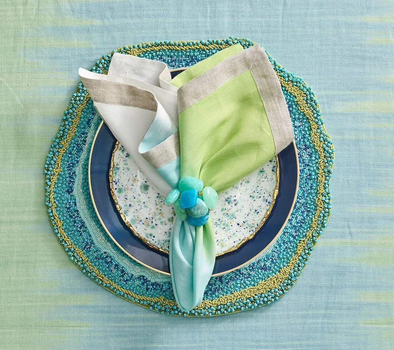 Kim Seybert - Sea Stone Seafoam Napkin Ring -Set of 4