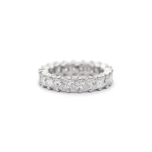Ladies 18K White Gold Princess Cut Diamond Full Eternity Wedding Band