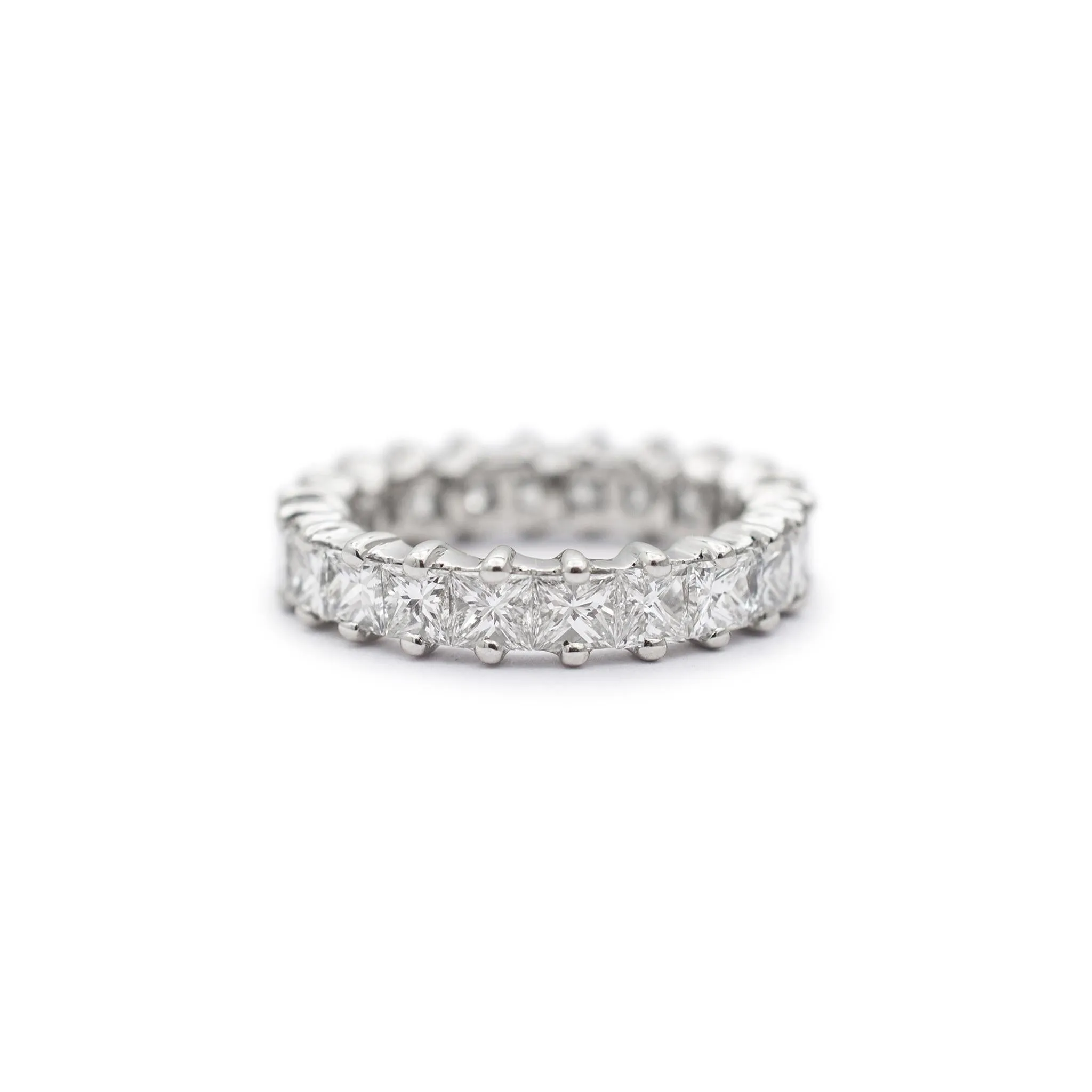 Ladies 18K White Gold Princess Cut Diamond Full Eternity Wedding Band