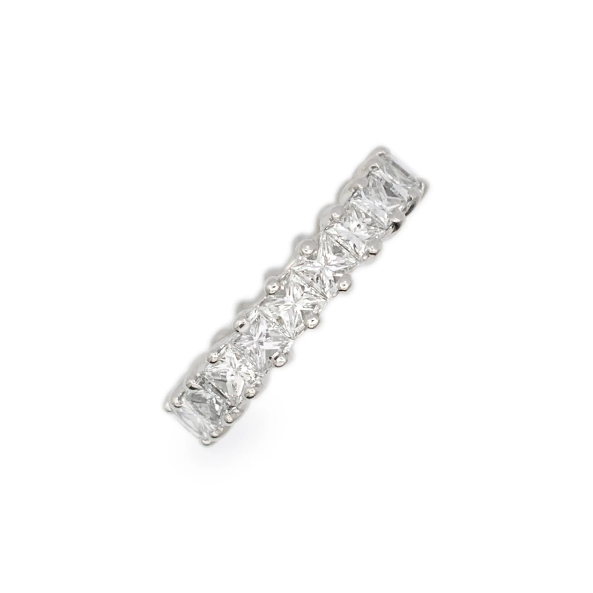 Ladies 18K White Gold Princess Cut Diamond Full Eternity Wedding Band