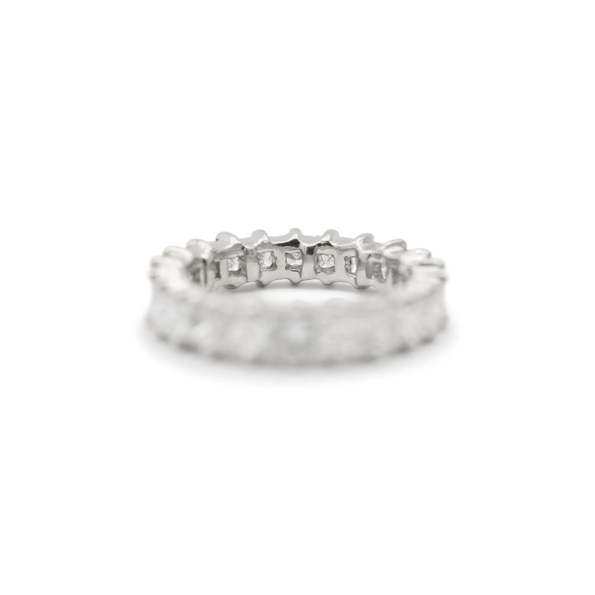 Ladies 18K White Gold Princess Cut Diamond Full Eternity Wedding Band