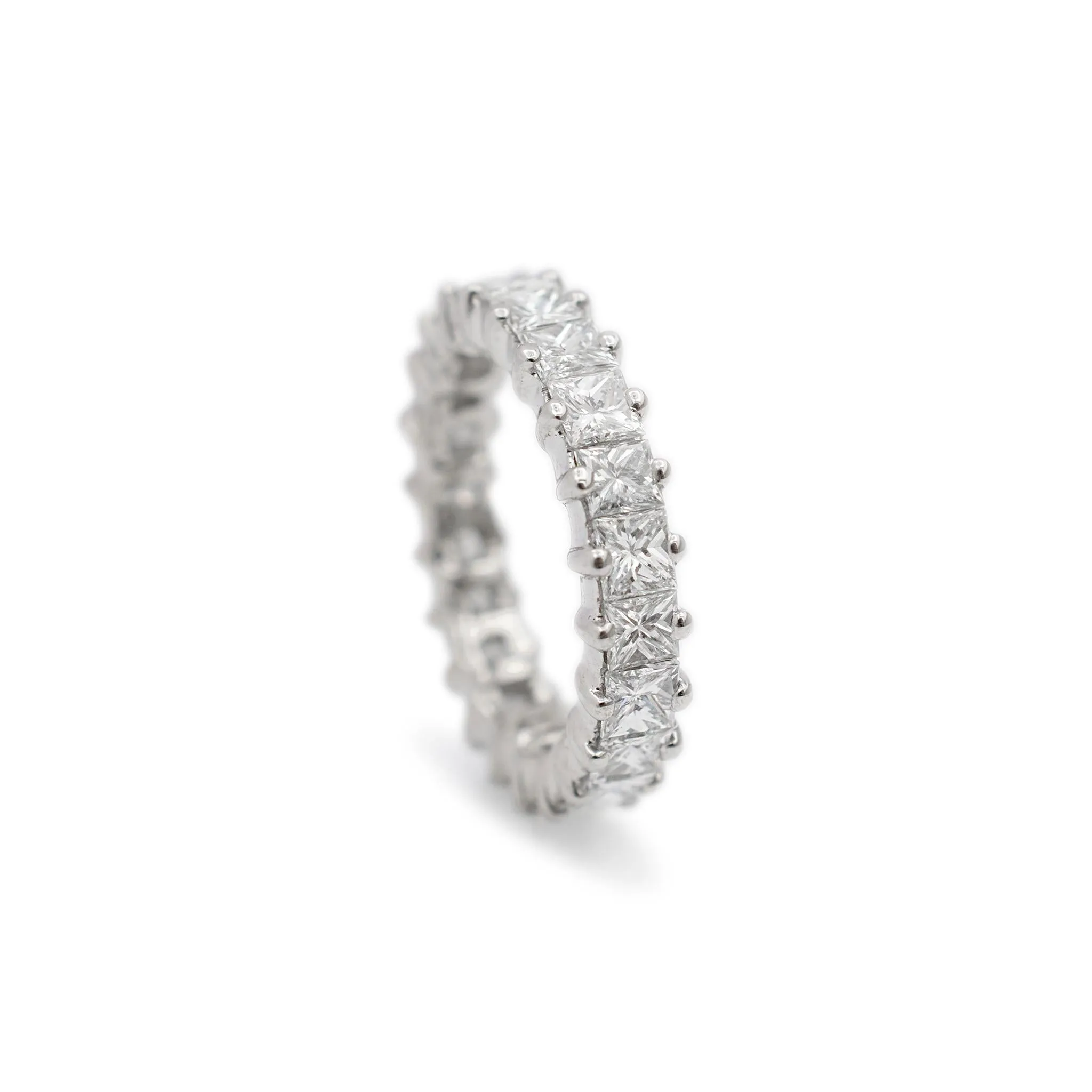 Ladies 18K White Gold Princess Cut Diamond Full Eternity Wedding Band