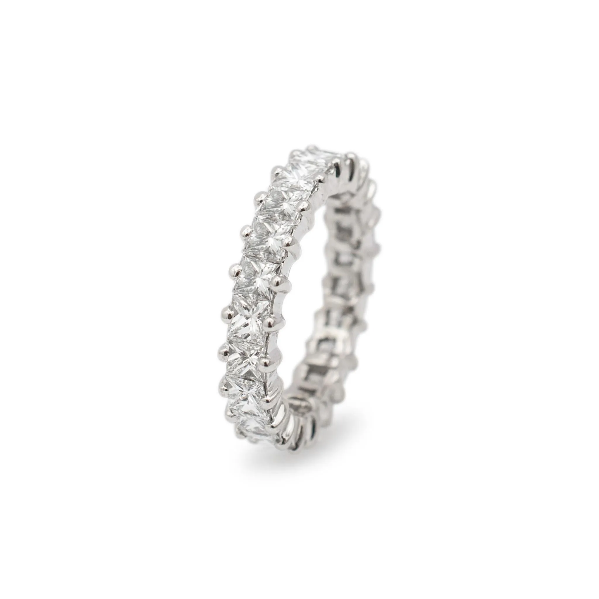 Ladies 18K White Gold Princess Cut Diamond Full Eternity Wedding Band