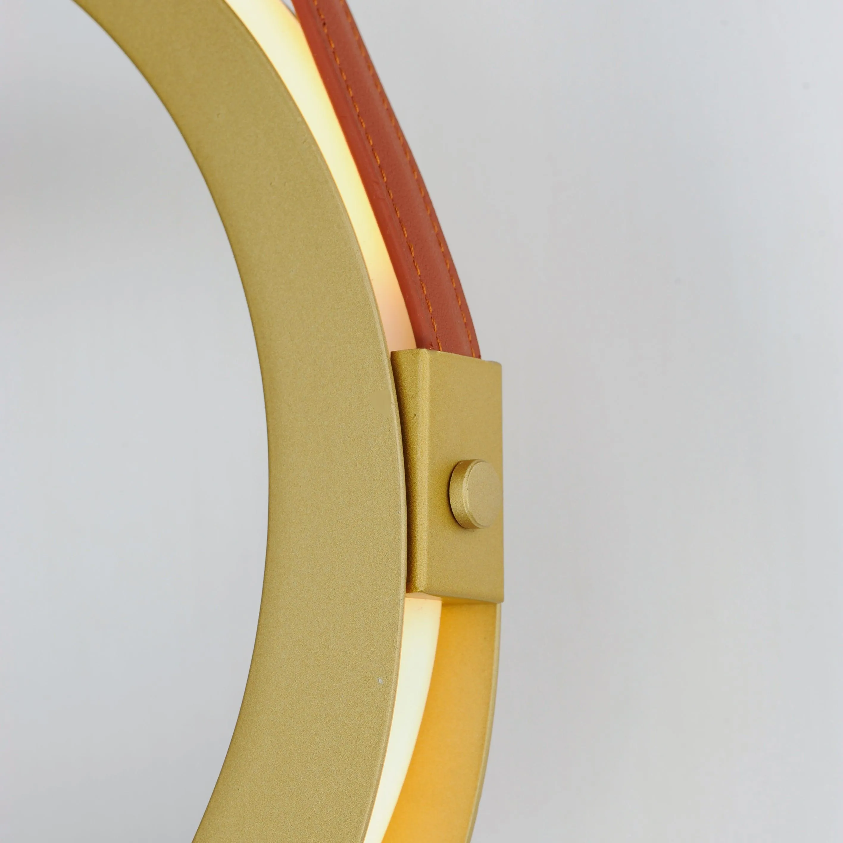 LED Antique Brass Single Rings Wall Sconce