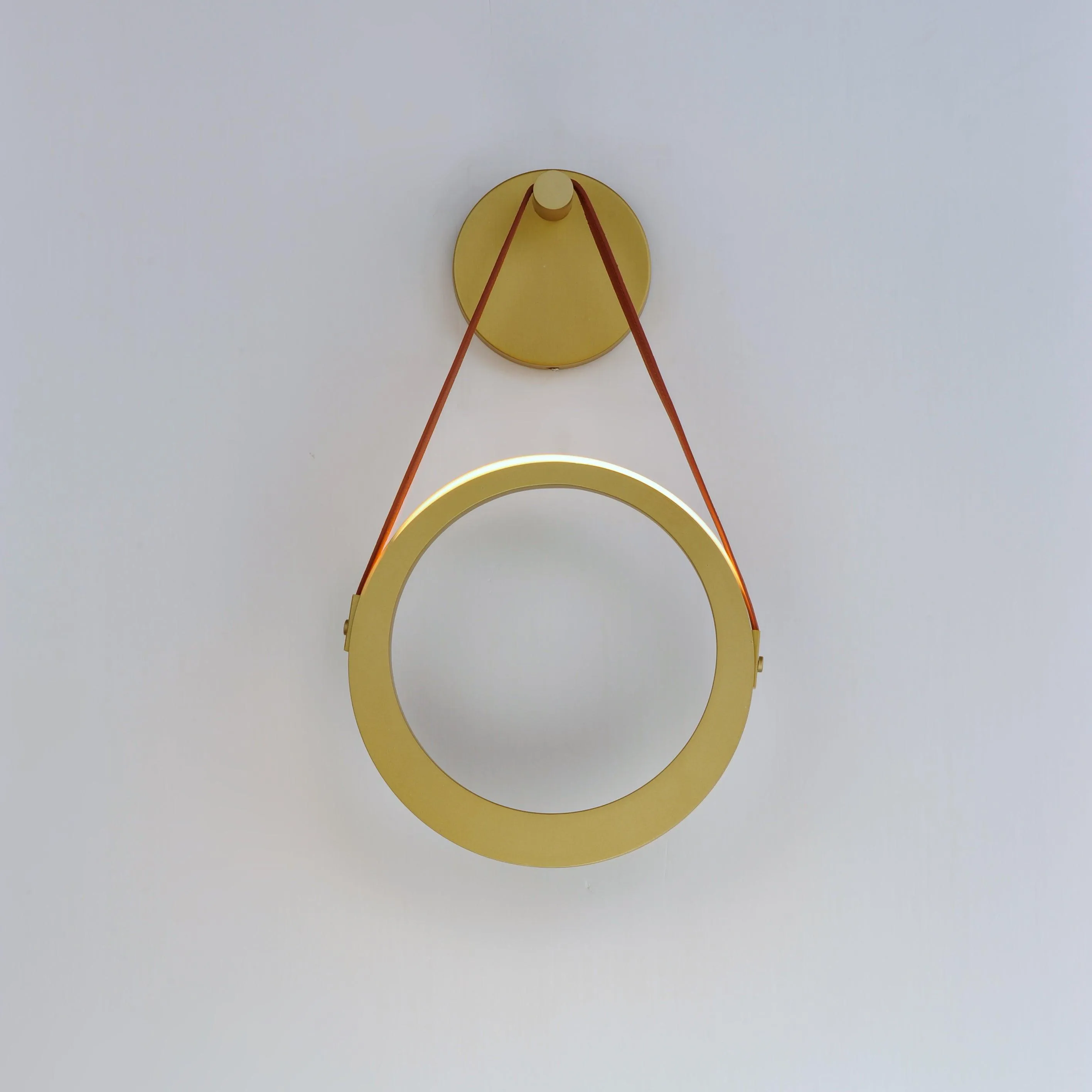LED Antique Brass Single Rings Wall Sconce