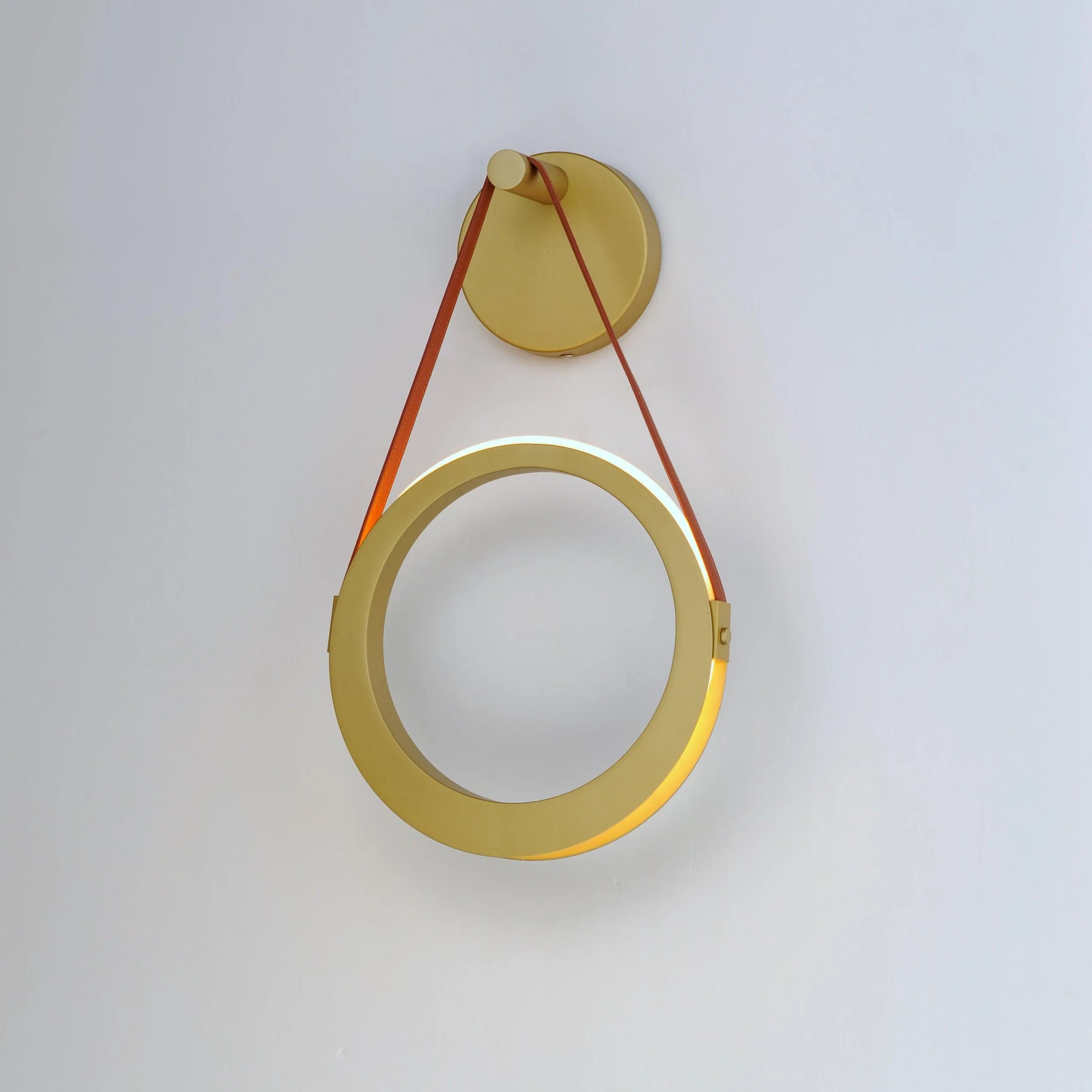 LED Antique Brass Single Rings Wall Sconce