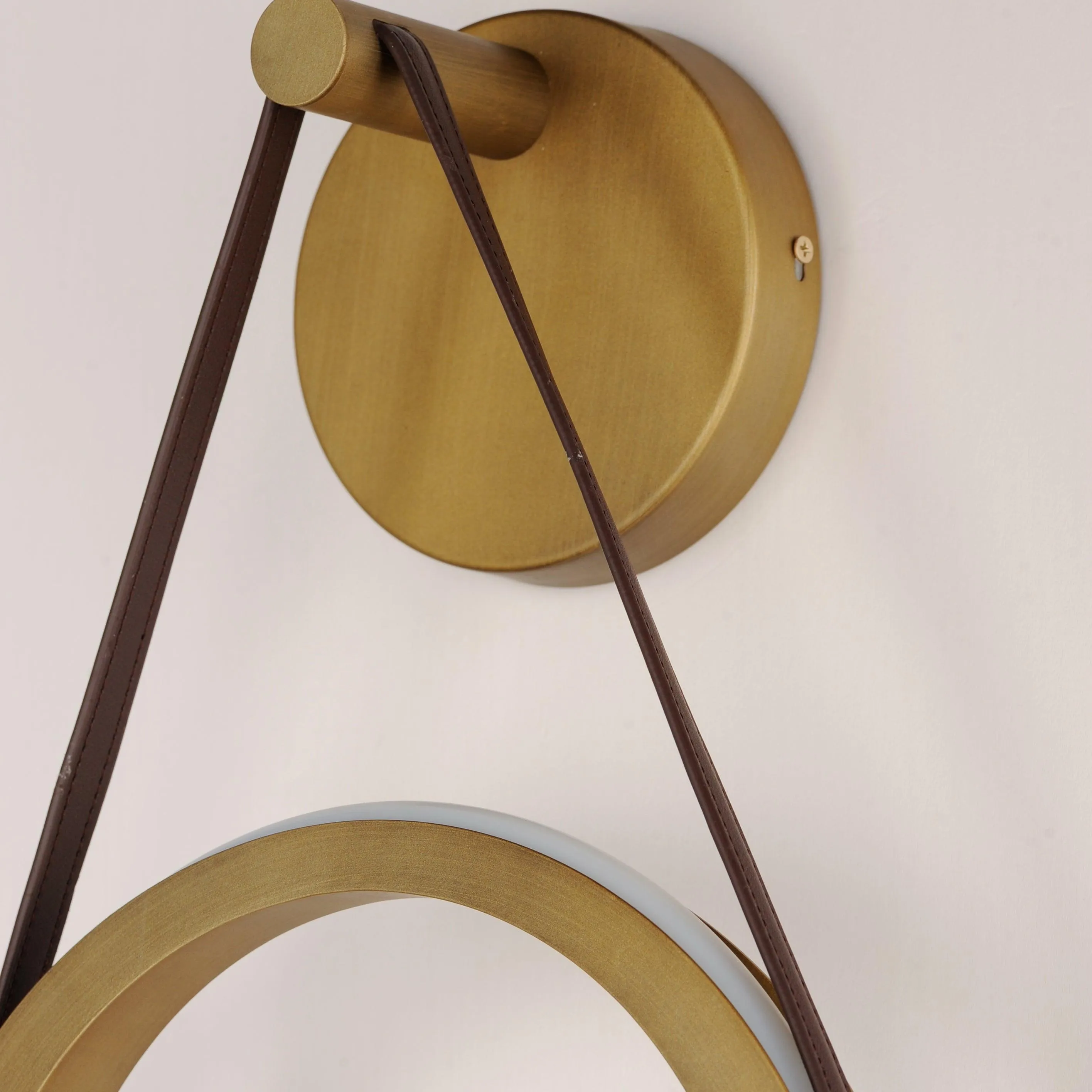 LED Antique Brass Single Rings Wall Sconce