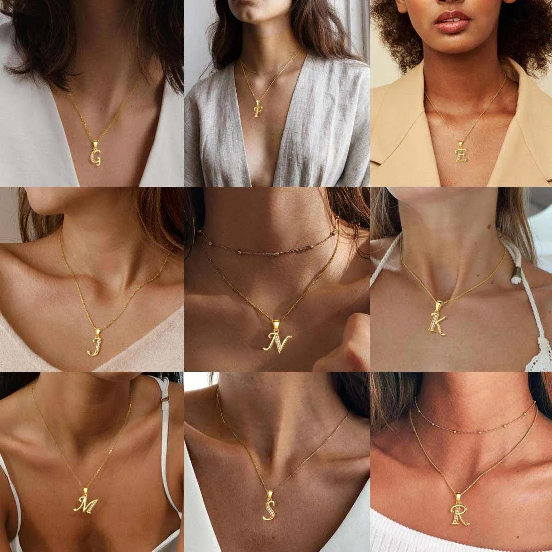 Letter G Initial Necklaces Pendant Women Men Name Jewelry Gift 925 Silver