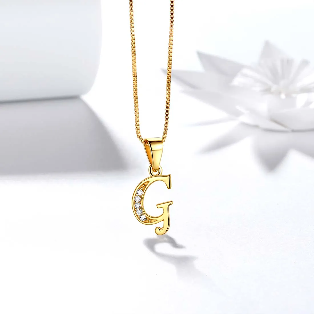 Letter G Initial Necklaces Pendant Women Men Name Jewelry Gift 925 Silver