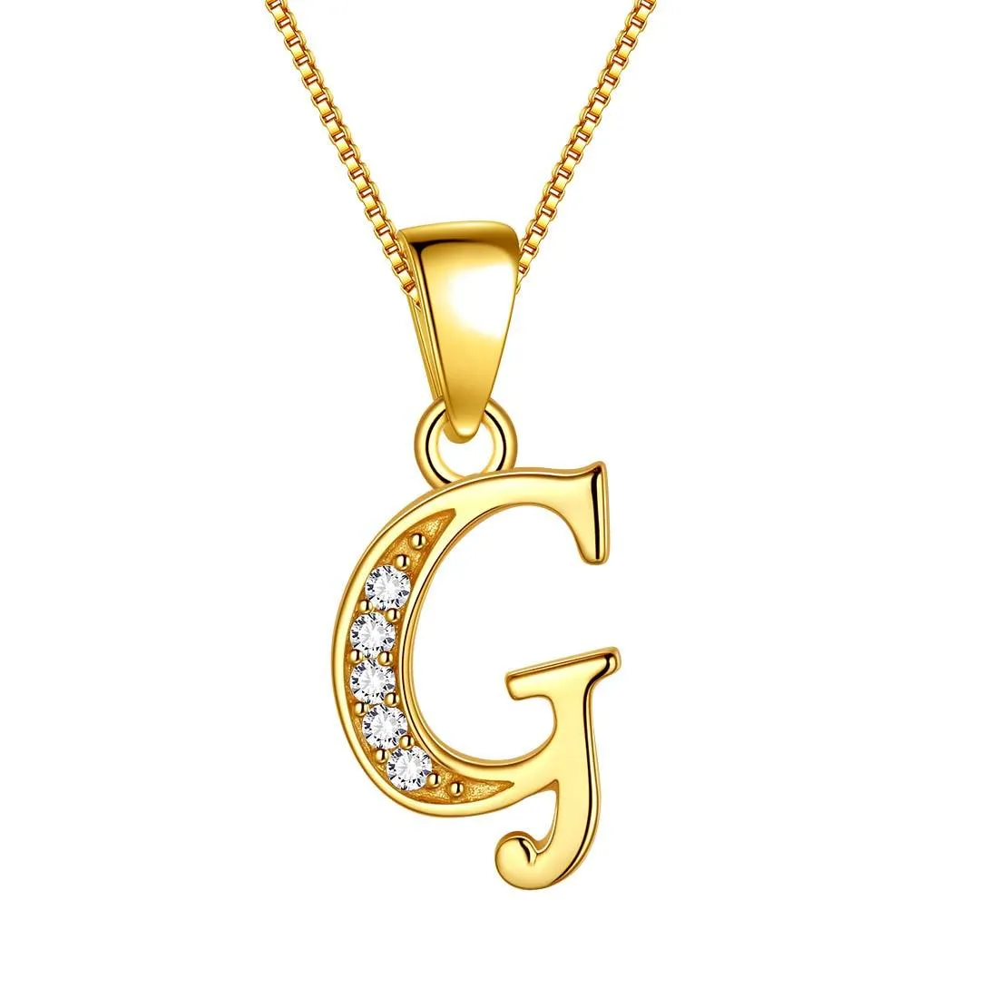Letter G Initial Necklaces Pendant Women Men Name Jewelry Gift 925 Silver