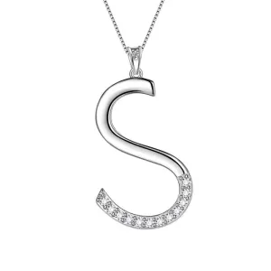 Letter Initial S Necklaces Pendant Women Girls Name Jewelry Gift 925 Sterling Silver