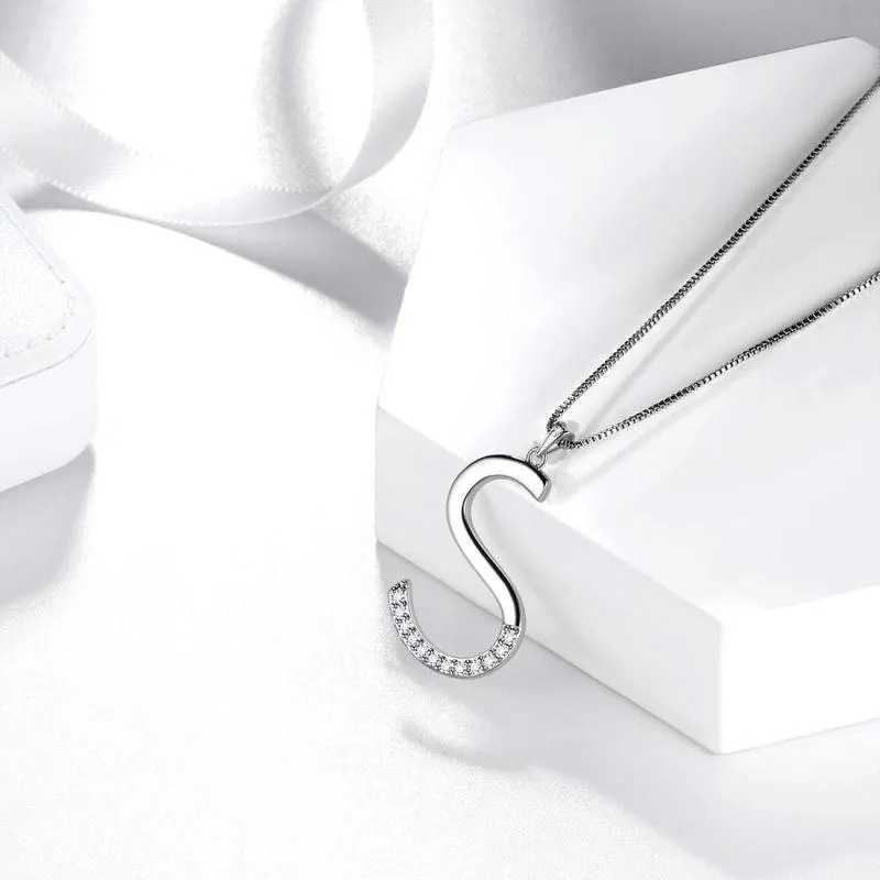 Letter Initial S Necklaces Pendant Women Girls Name Jewelry Gift 925 Sterling Silver