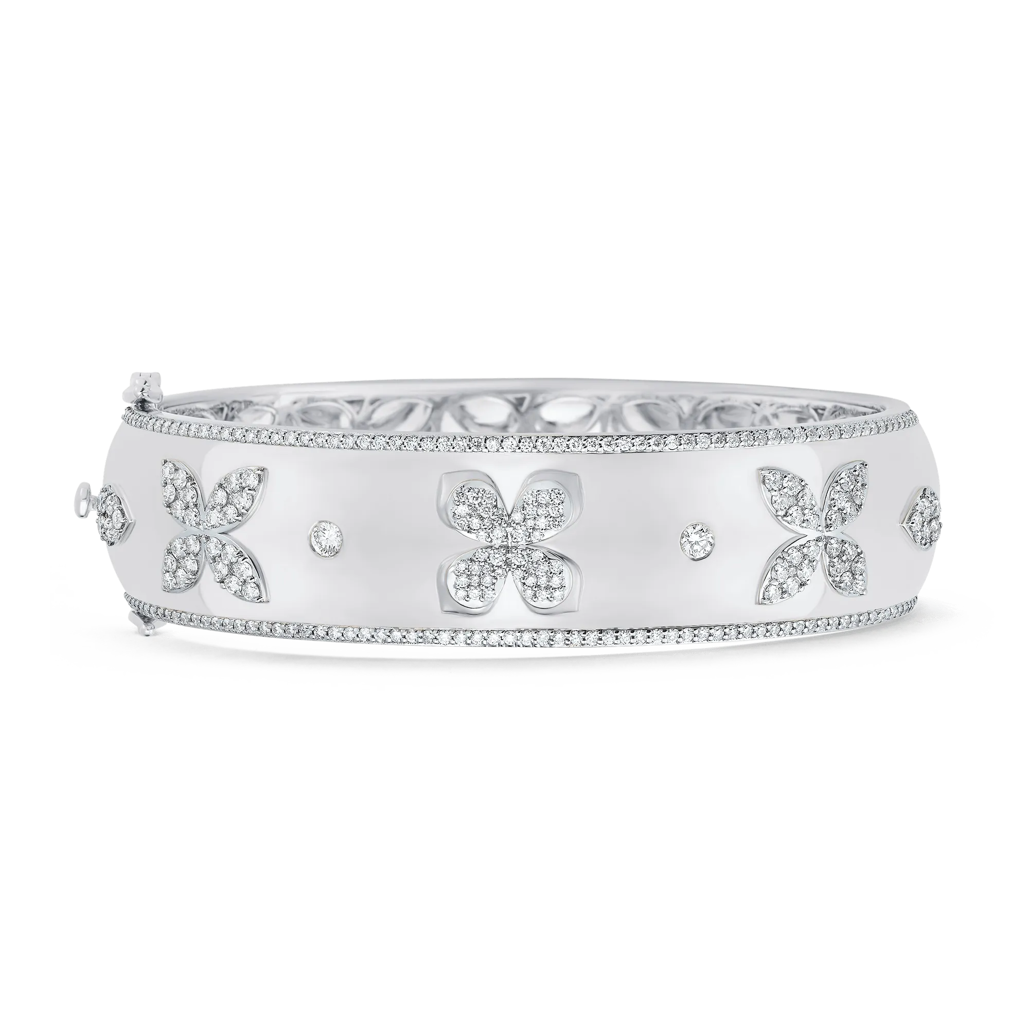 Lierre Gold and Diamond Petal and Marquise Cluster Cigar Bangle