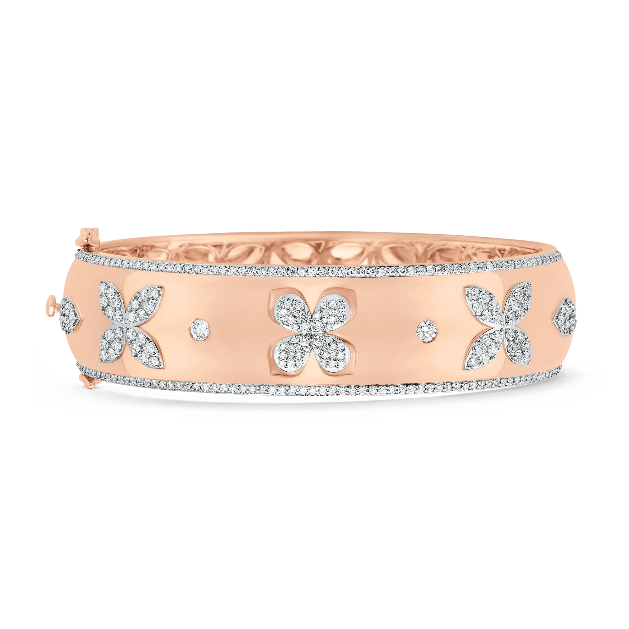Lierre Gold and Diamond Petal and Marquise Cluster Cigar Bangle
