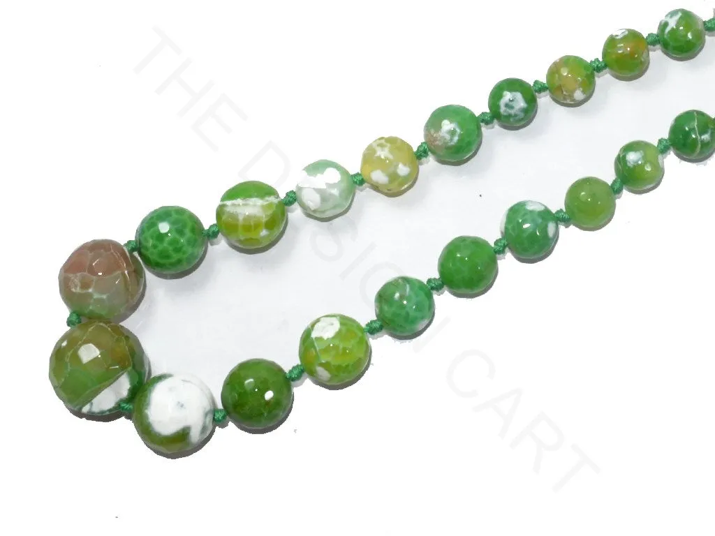 Light Green White Round Agate Stones