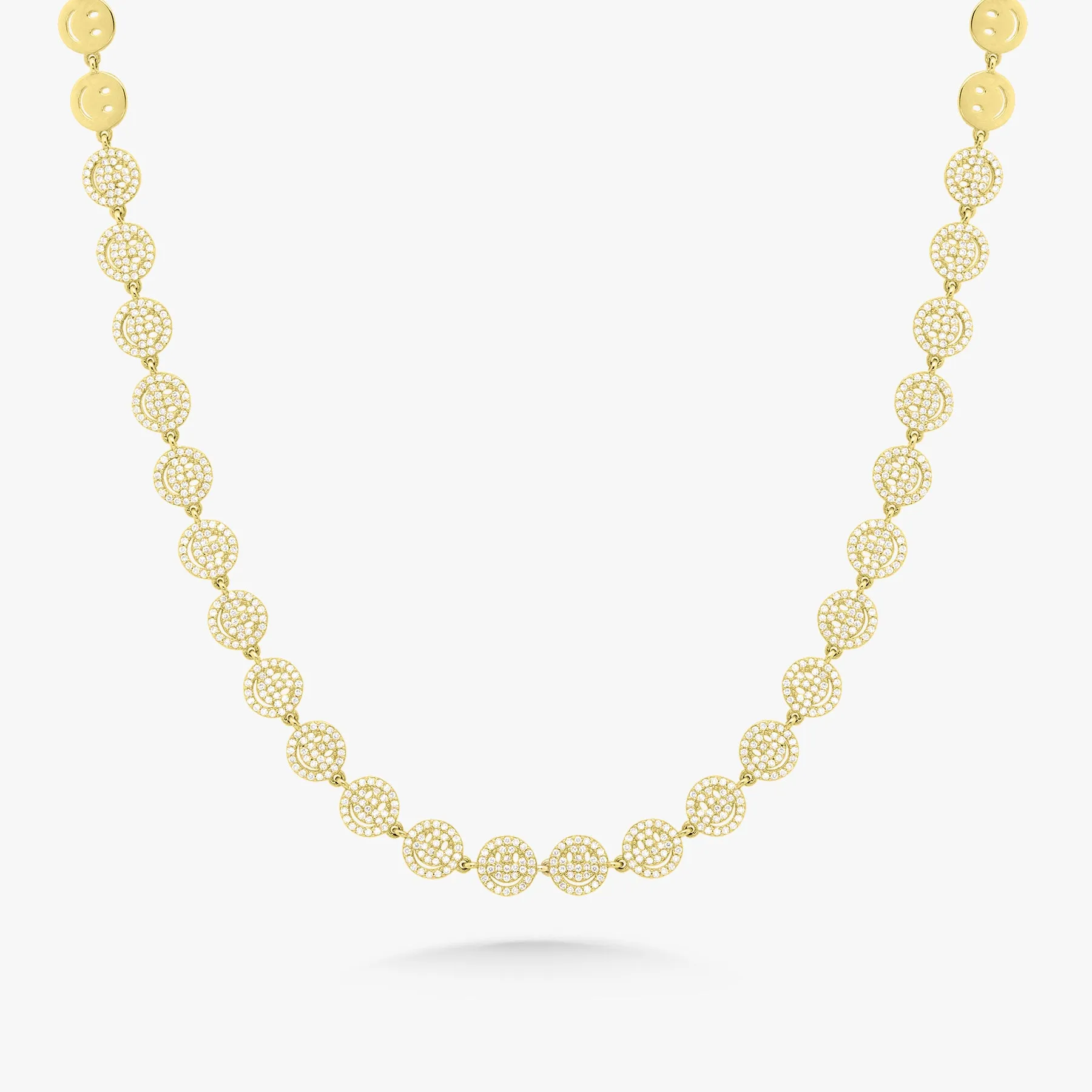 Little Drew Smiley Pave Diamond Adjustable Necklace