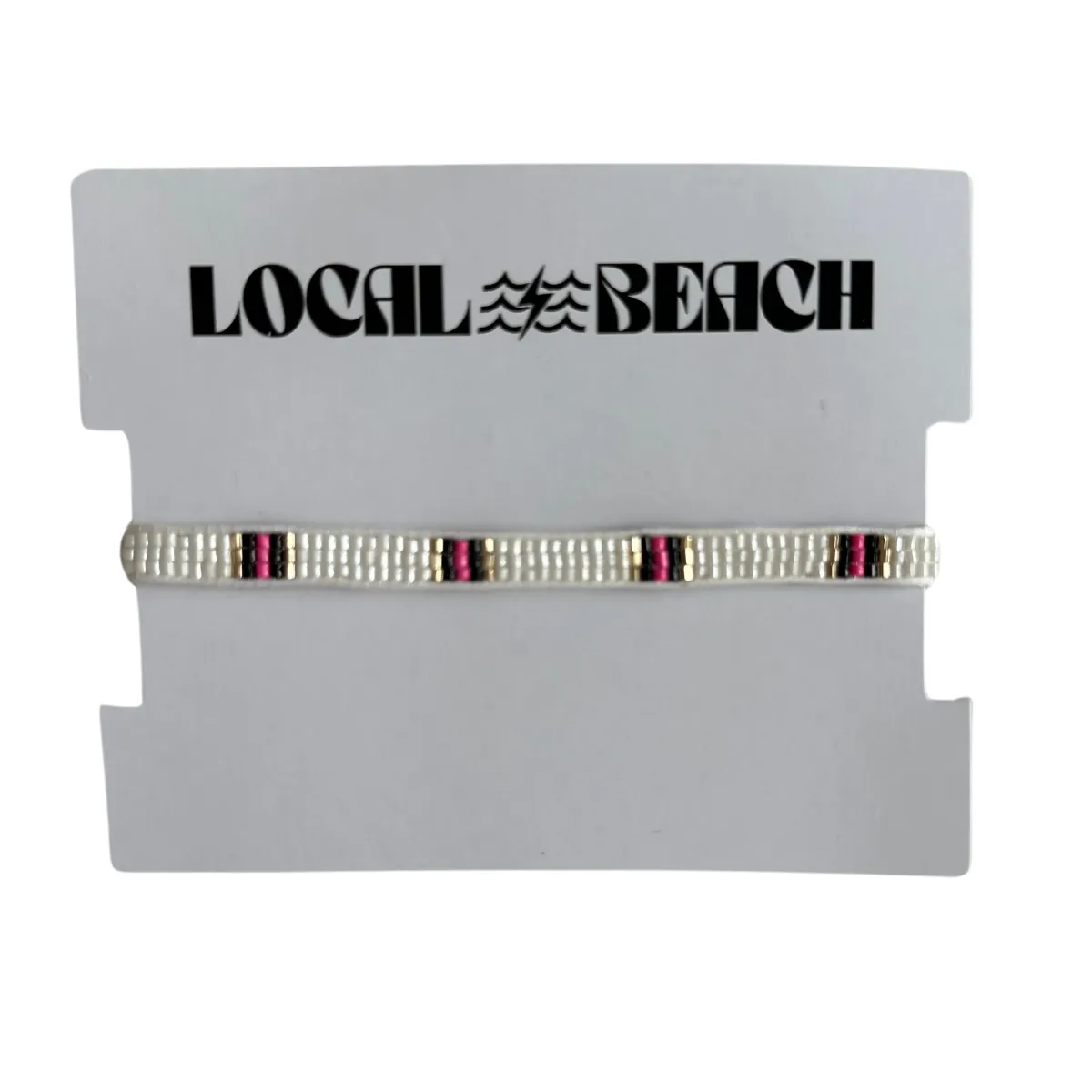 Local Beach White Beaded Bracelet