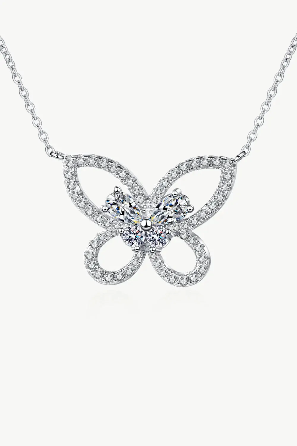 LOVCIA Moissanite Butterfly Pendant Necklace