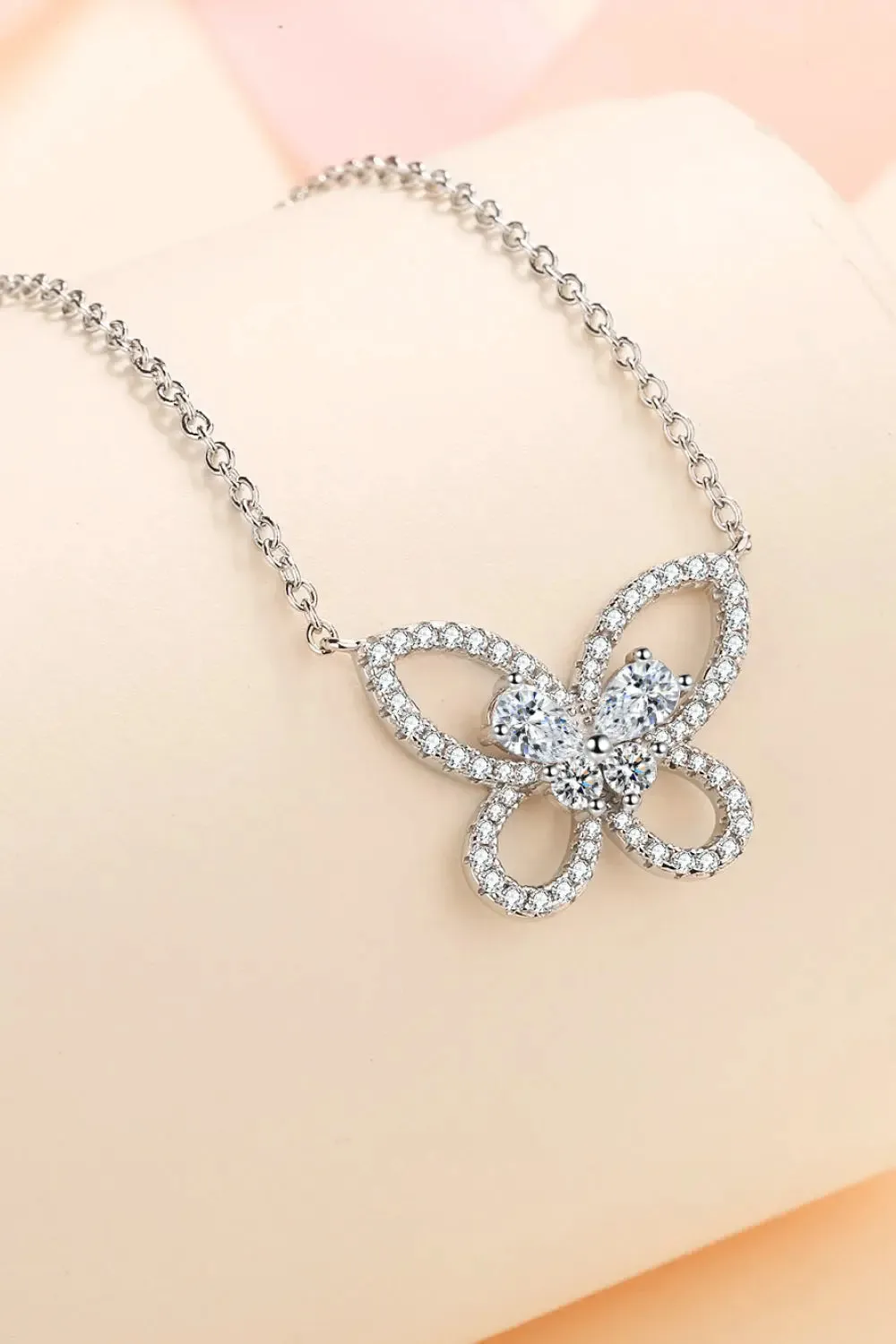 LOVCIA Moissanite Butterfly Pendant Necklace