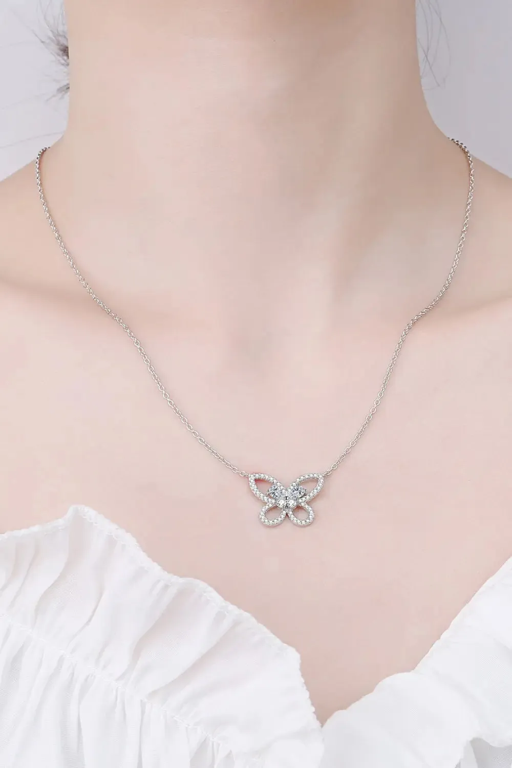 LOVCIA Moissanite Butterfly Pendant Necklace
