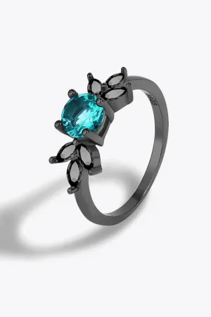 LOVCIA Paraiba Blue Zircon Leaf Ring