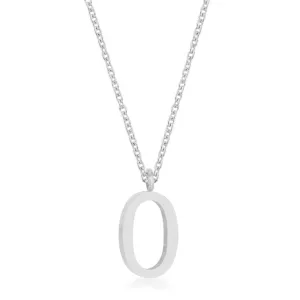 LOVCIA Rhodium-Plated Stainless Steel 'O' Initial Pendant Necklace