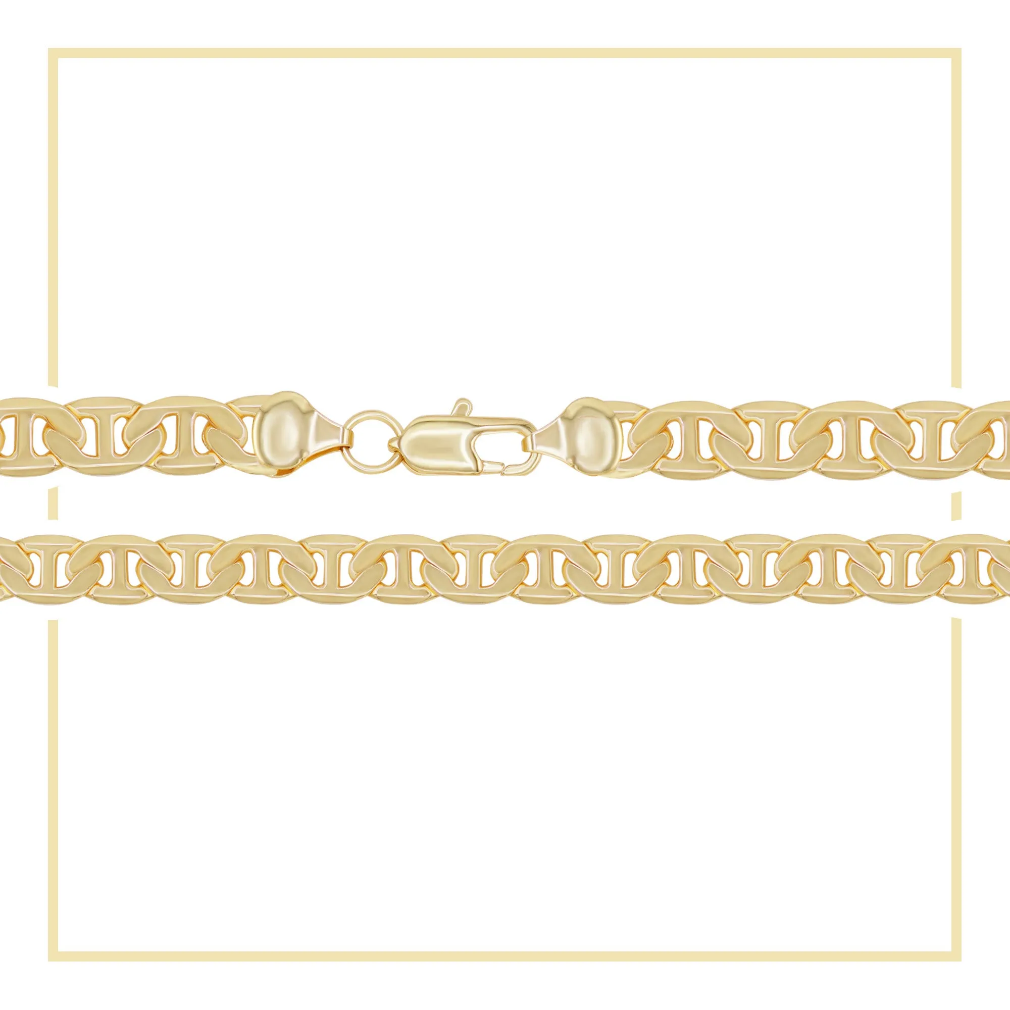 Mariner Chain 14K Gold Filled Necklace 24" Lobster Claw Clasp Jewelry Gift for Men 6.8 mm