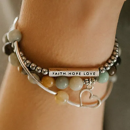 Massachusetts | Stone Beaded Charm Bracelet | African Turquoise - Prosperity