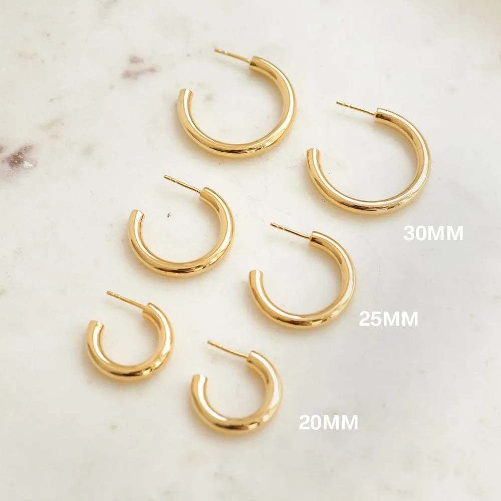 Maxi Bold Hoop Earrings 18ct Gold Plate