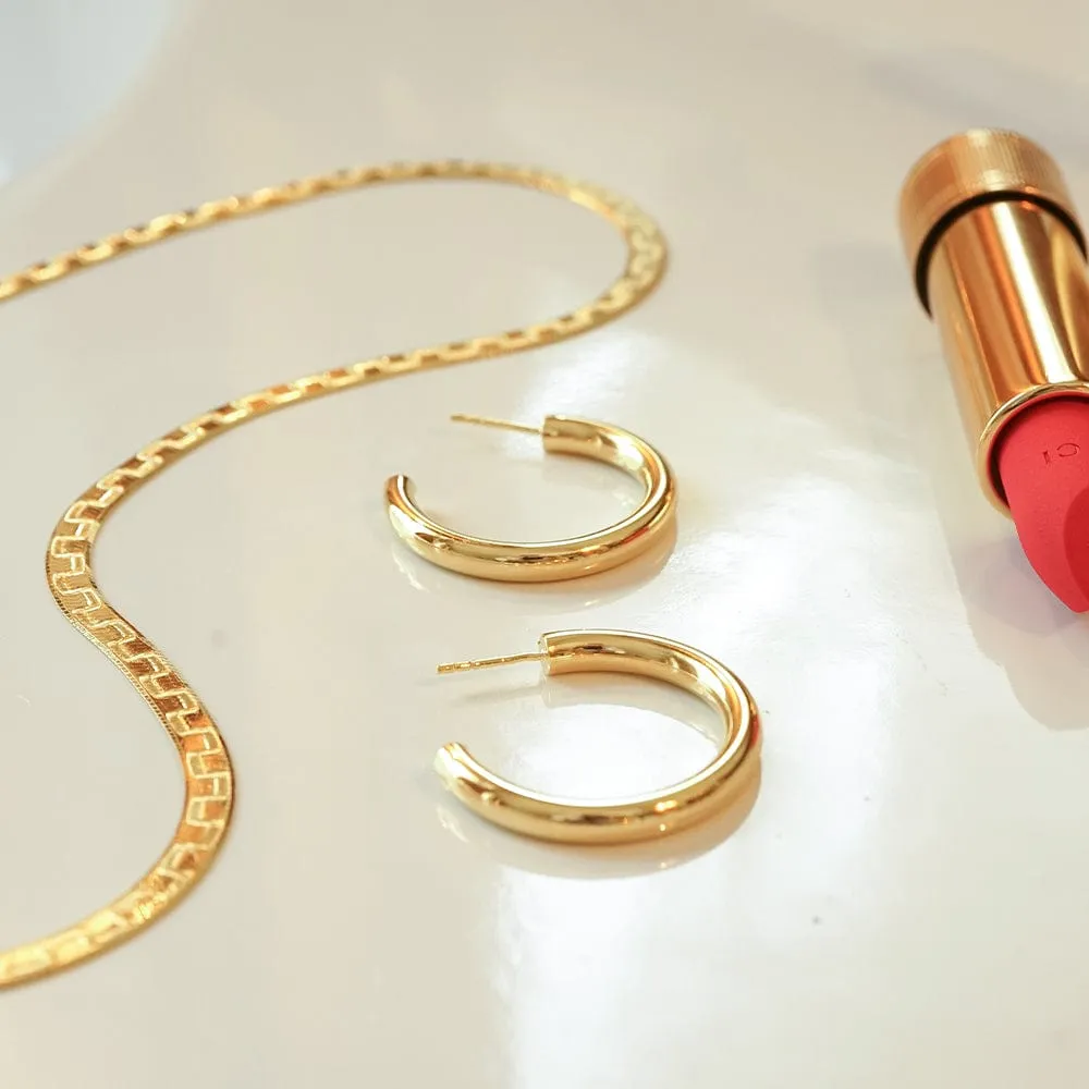 Maxi Bold Hoop Earrings 18ct Gold Plate